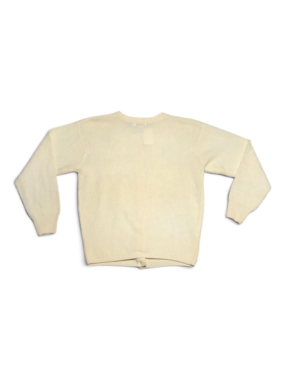Vintage NWT Cervelle Cream Lambswool Cardigan with Floral Beaded Embroidery M - Picture 2 of 5